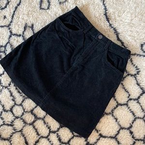 High waisted corduroy skirt